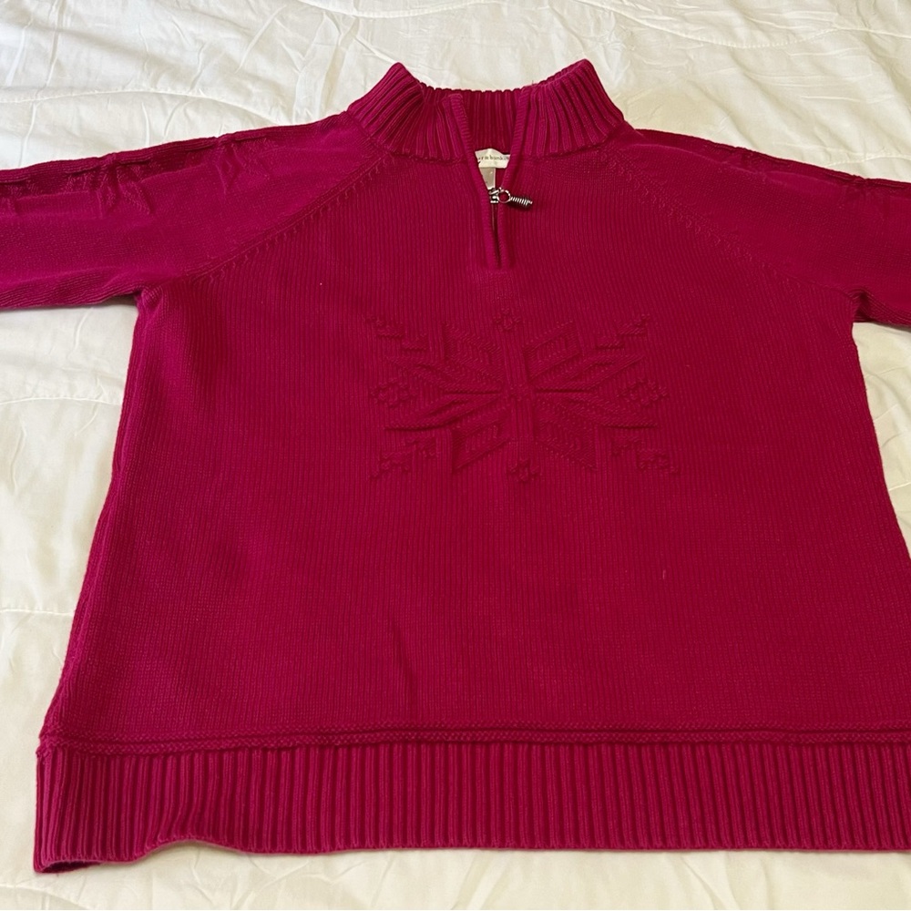 Christopher & Banks Magenta Half-Zip Sweater